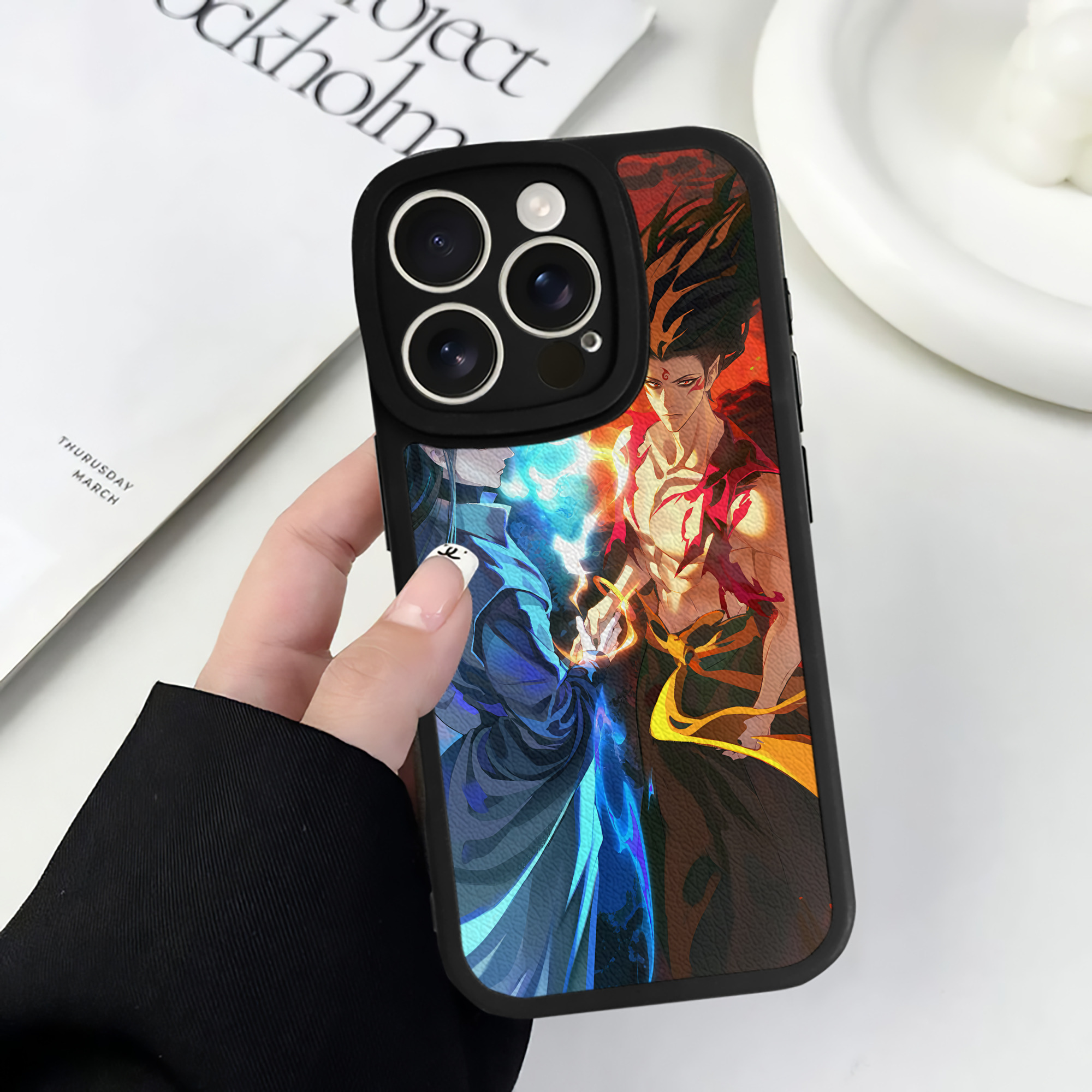 （画像用） Ne Zha 2 ナタ 魔童の大暴れ 【iPhone 16シリーズ対応】シリコンスマホケース（レザー調） 材質：シリコン